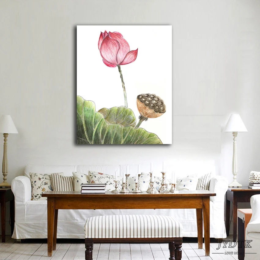Creative painting impression lotus Print Painting Home Decor Wall Art for Living Room Office Dropship | Дом и сад