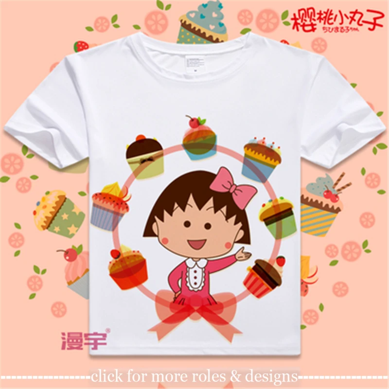 Chibi Maruko-chan Momoko "Maruko" Sakura Sakiko Sakura Косплей костюм ткань унисекс футболка с короткими рукавами