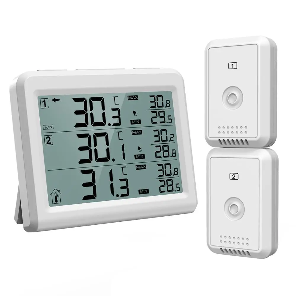 ORIA Refrigerator Digital Thermometer Wireless Freezer Audible Alarm Household Indoor Outdoor Temperature Backlight | Дом и сад