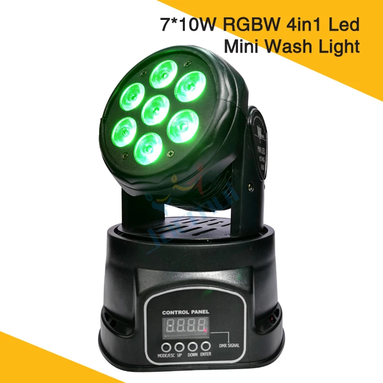 

Promotion 7*10W LED Wash Light RGBW 4in1 Mini Moving Head Light High Bright For Disco Bar ktv Night Club Effect Lighting