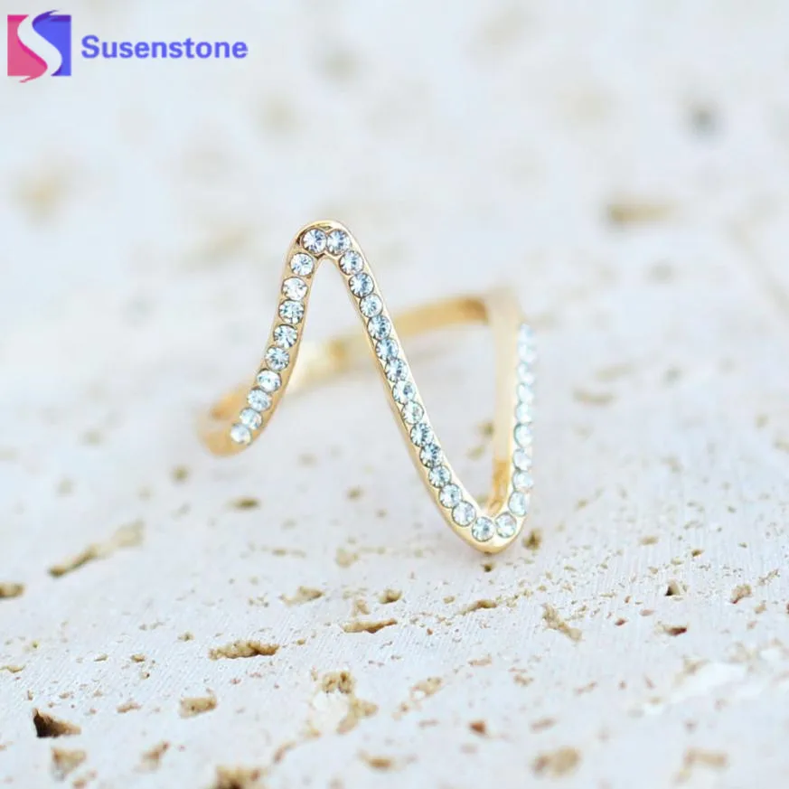 SUSENSTONE серебряные ювелирные изделия ЭКГ сердцебиения кольца для женщин импульсная молния открытый палец кольцо подарки влюбленным Аксессуары#1011