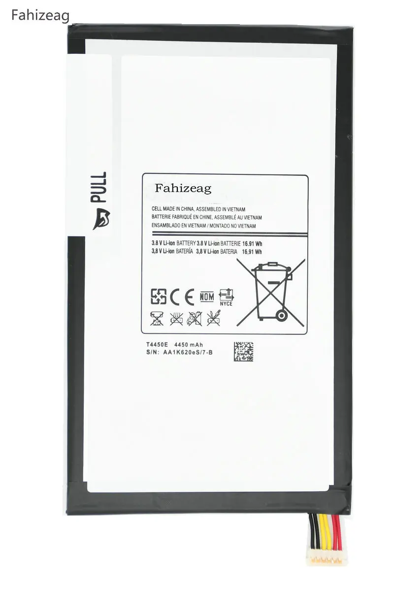 Fahizeag 3 шт 4450 mAh T4450E Замена Батарея для samsung Galaxy Tab Tablet 8 0 T310 T311 T315 SM-T310 SM-T311 e0288 E0396 |
