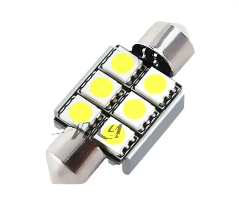 10 шт. 36 мм 6 SMD 5050 Чистый Белый купол Festoon CANBUS OBC безошибочный автомобиль