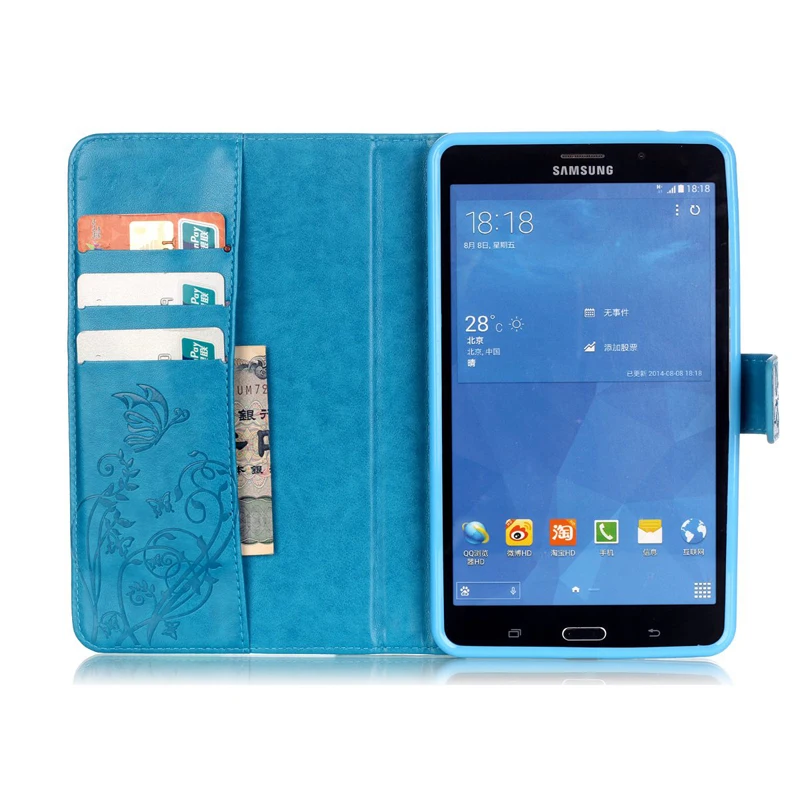 Планшет T230 T231 T235 чехол для Samsung Galaxy Tab 4 7 0 &quotМодный кожаный флип-кошелек с бабочкой