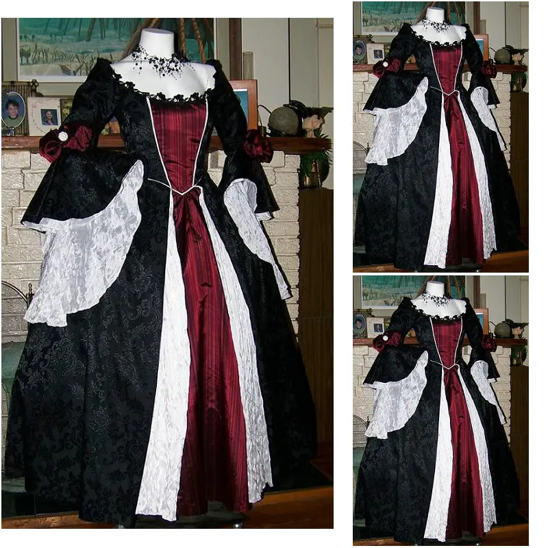 История! заказчик 17 века винтажные костюмы Ренессанс платье стимпанк платья