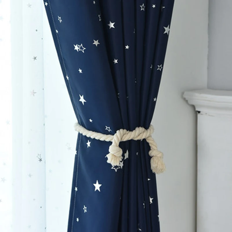 Shiny Stars Children Cloth Curtains For Kids Boy Girl Bedroom Living Room Blue/Pink Blackout Cortinas Custom Made Drape WP123#30 | Дом и сад