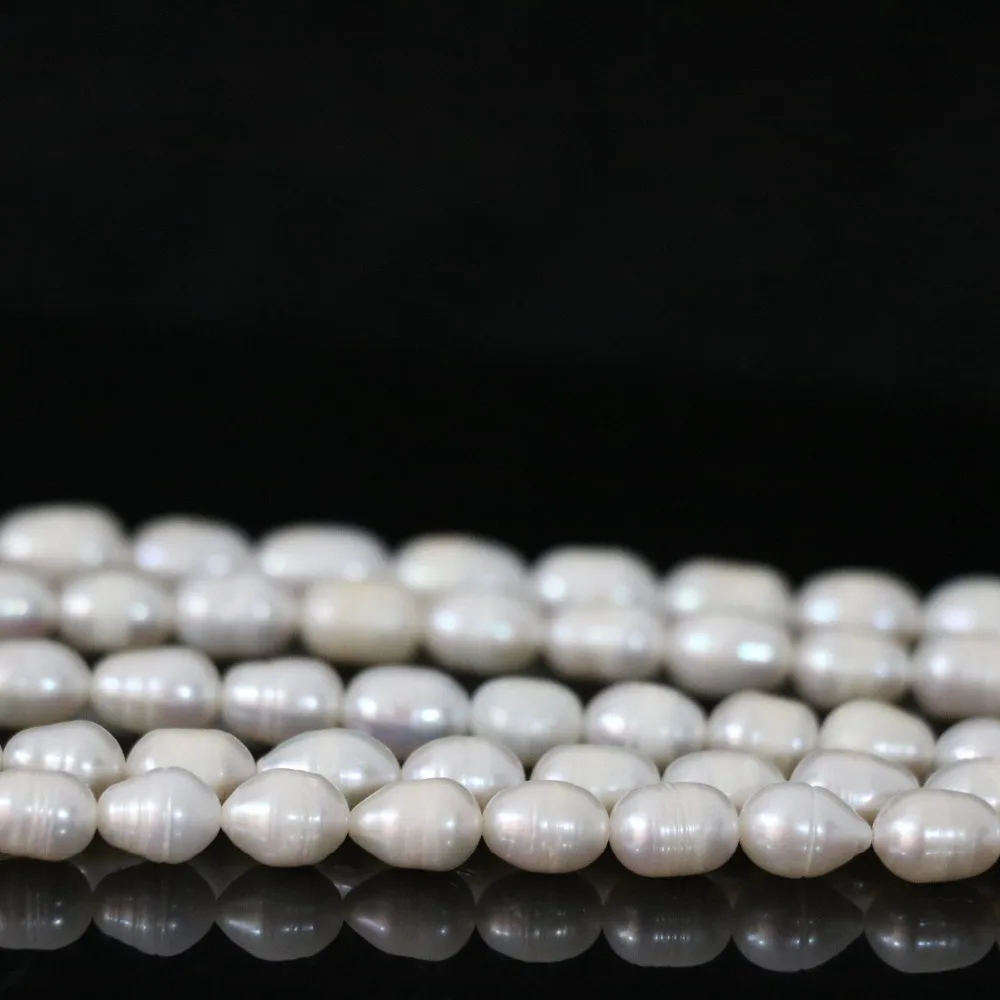 Модные 7-8 мм белые бусины из натурального пресноводного жемчуга высокое качество