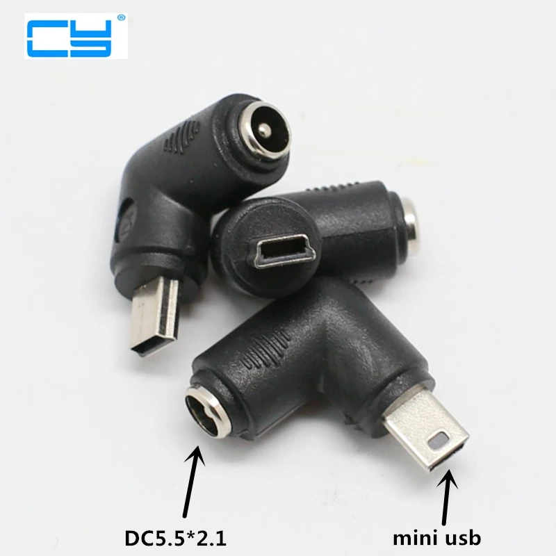 Conector de alimentación USB tipo c-5.5mm x 5,5mm direito mini, micro usb, adaptador de conexión de alimentación, 5 V DC, 2,1x2,1 metros