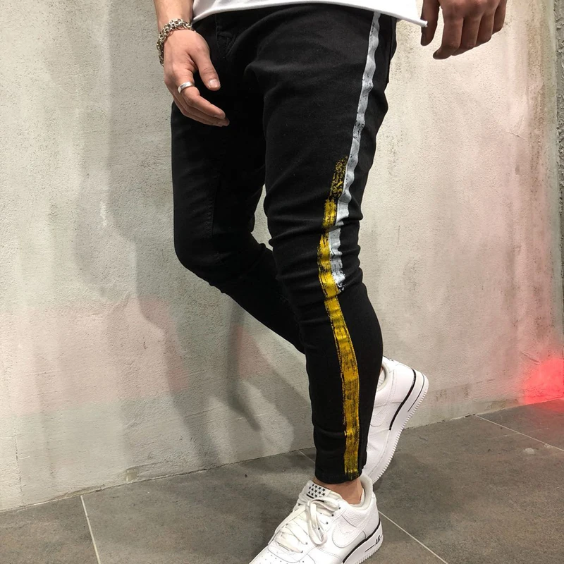 Горячая Распродажа 2019 мужские Модные джинсы большого размера зауженные с