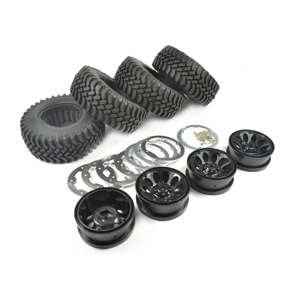 Резиновые шины RC 1 9 дюйма с поролоновыми вставками и колесами для Axial SCX10 D90 D110 Tamiya