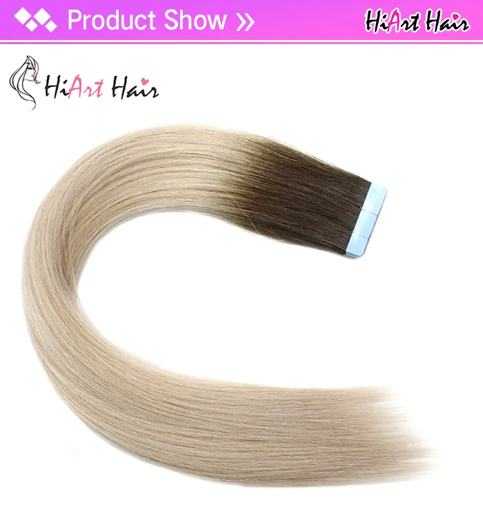 HiArt волосы для наращивания на ленте, человеческие волосы remy для салона, балаяж, лента натуральные волосы для наращивания, двойные прямые волосы на ленте, 1" 20" 22"