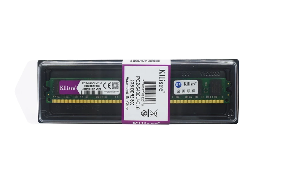 Kllisre DDR2(2pcs X2GB) Ram 2GB 800MHz PC2-6400U 1,8 V CL6 240Pin non-ECC настольная Память Dimm Новинка