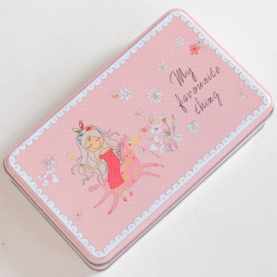 01 pink gril 1 шт. офисные настольные канцелярские коробки открытка zakka коробка олова печенья коробки/Карандаш Чехол/железный ящик 193X115X54 мм - Цвет: 01 pink gril