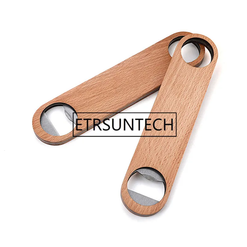 50Pcs/Lot Big Wood Handle Bartender Bottle Opener Wine Beer Soda Glass Cap Bottle Opener Kitchen Bar tools Factory wholesale