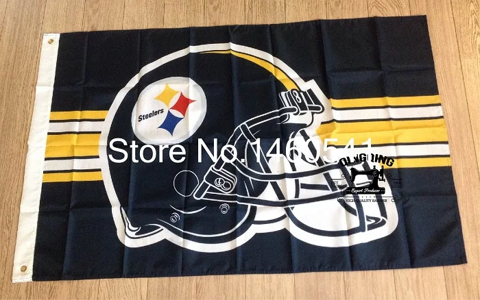 Питтсбург шлем горизонтальная полоса флаг 3ft x 5ft полиэстер команды NFL баннер