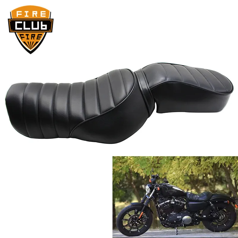 Мотоциклетное черное заднее ПАССАЖИРСКОЕ СИДЕНЬЕ из искусственной кожи для Harley