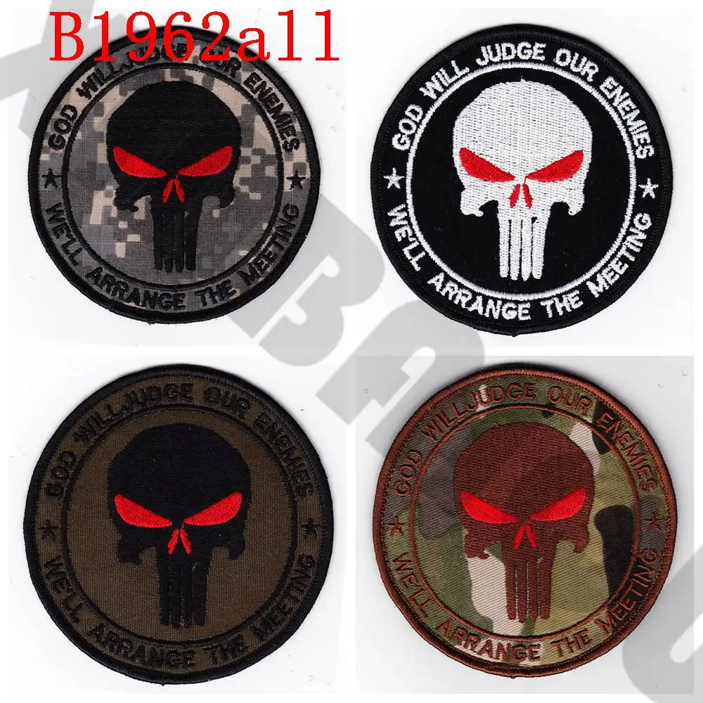 Нашивка с вышивкой в морском стиле SealTeam6 SkullS God судит наших противников боевой