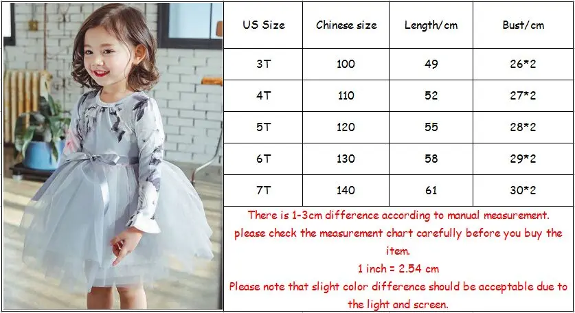 Baby Girl Clothes Flowers Print Girls Princess Dresses Spring Children Kids Dress for Flare Sleeve Ball Gown 3-7Y | Детская одежда и