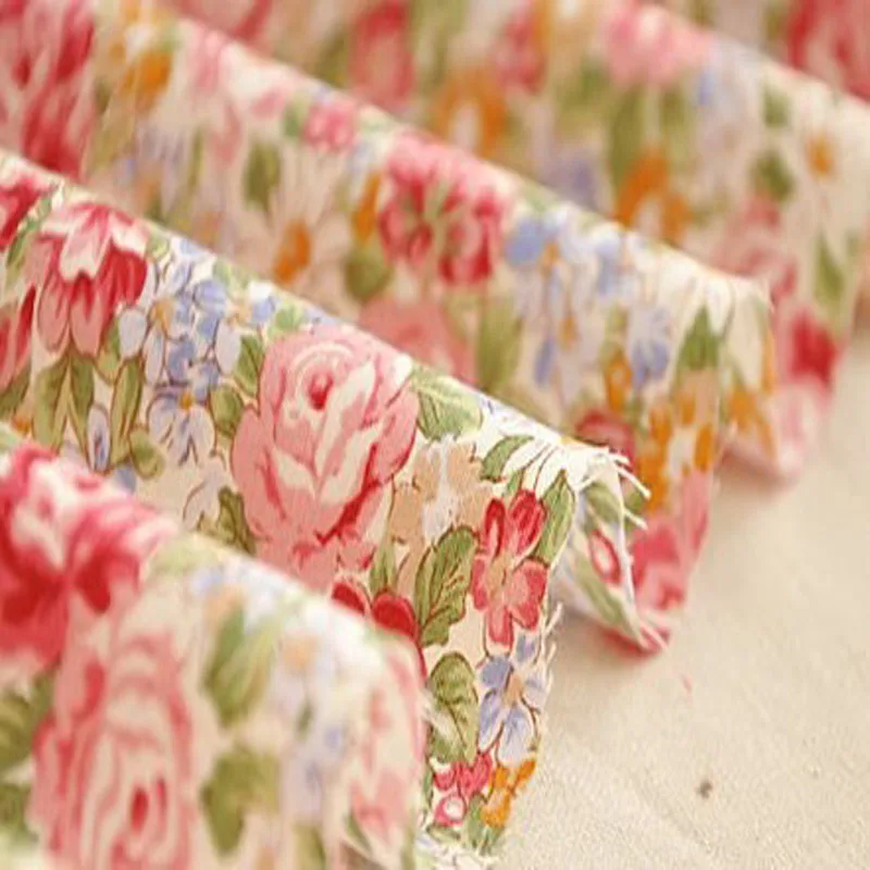 Красивая хлопчатобумажная Поплиновая ткань с цветочным принтом 50x140 см 5 цветов