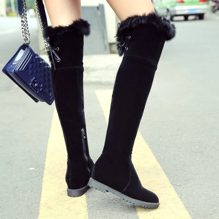 Г. Botas Mujer, большой размер 34-43, фирменный дизайн, разноцветные ботфорты выше колена осенне-зимние X61-31 на толстой платформе