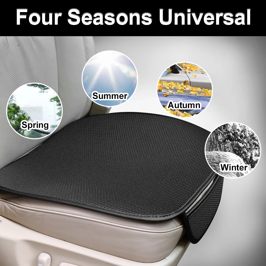 

X Autohaux Car Seat Cover Four Seasons Front Ice Silk Cushion Breathable Protector Mat Pad Auto accessories Universal Size