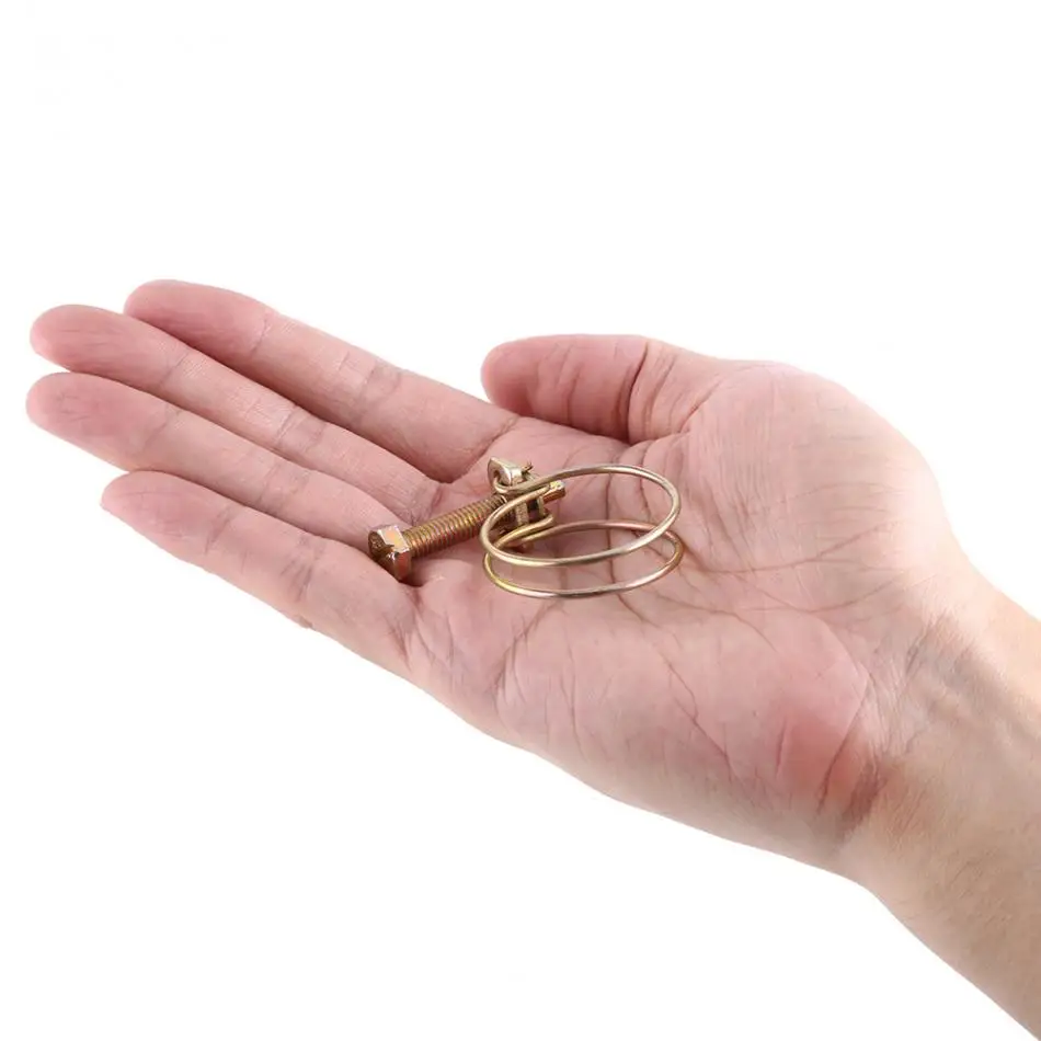 10 шт./лот Зажимы для шлангов регулируемые с двойным проводом зажим труб крепление