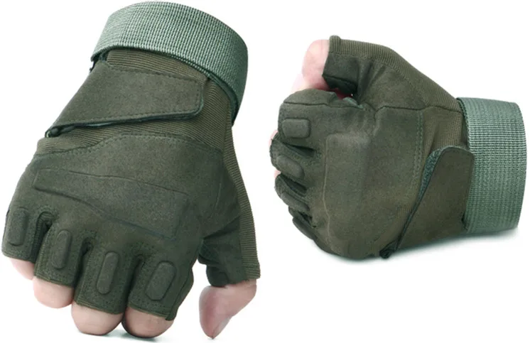 Army Green Горячая Распродажа, тактические перчатки для занятий спортом на открытом воздухе, скалолазание, Blackhawk, спецназ, противоскользящие, на открытом воздухе, для пеших прогулок, бои, перчатки с полупальцами, 10 пар - Цвет: Army Green