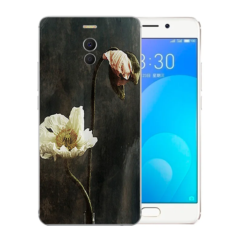 Phone Cases For Meizu M6 Note Luxury Blossom Pattern Silicone Meilan Cover for Note/Blue Charm 6 Shell |