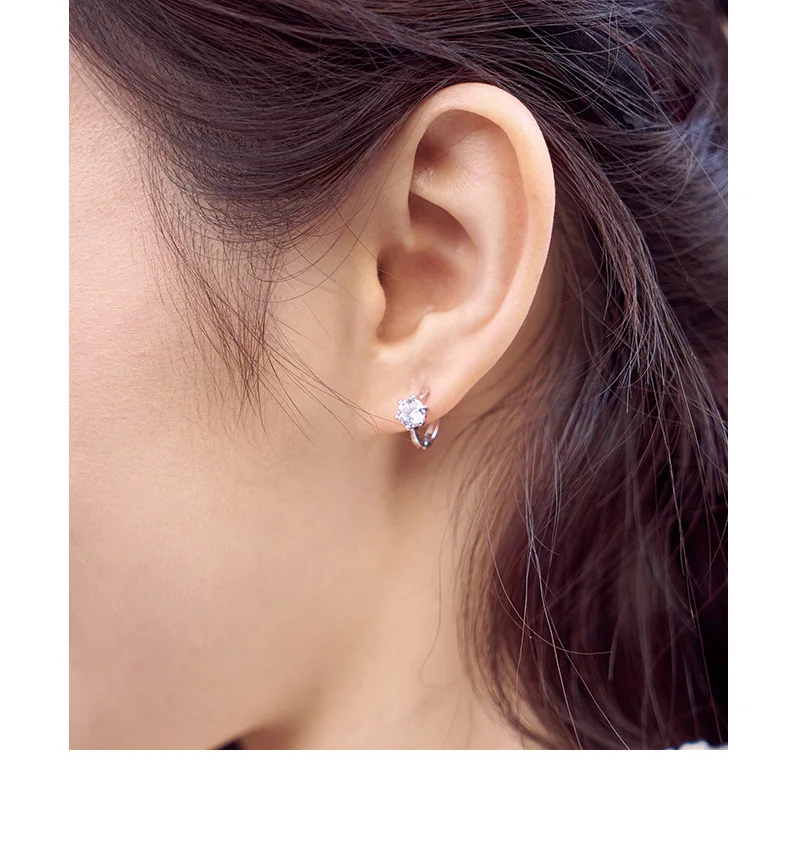 ZHOUYANG, серьги-гвоздики для женщин, классика, шесть когтей, прозрачный AAA+ кубический цирконий, розовое золото, цвет, модное ювелирное изделие для девочек, KAE094