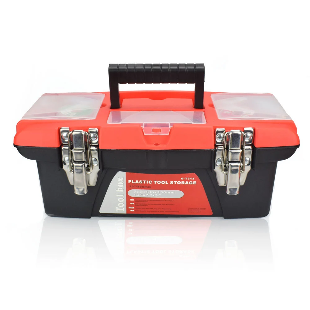Red Toolbox NEWACALOX многофункциональный ящик для инструментов для домашнего обслуживания автомобиля ручной художественный ящик для хранения оборудования двухслойный ремонтный ящик для инструментов чехол - Цвет: Red Toolbox