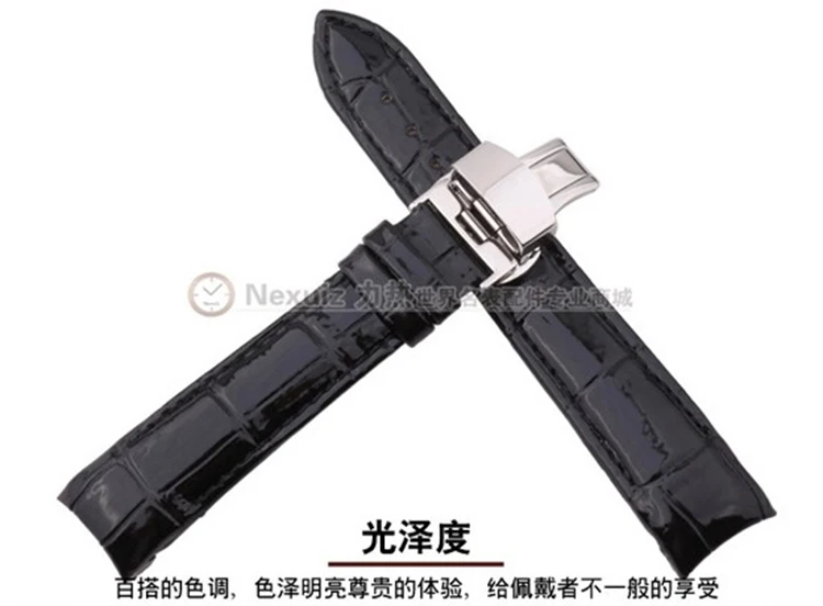 Новый ремешок для часов с изогнутым концом 18 мм Золотой раскладной застежкой