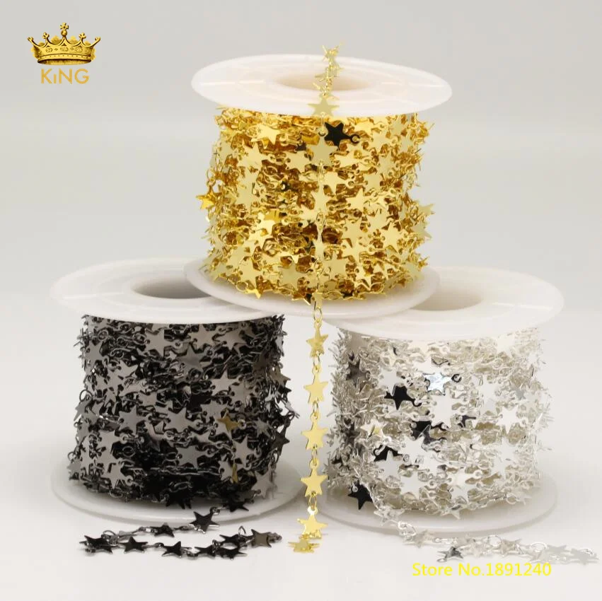 Медные цепочки Beauty Chokers Star 5 метров 6 мм подвески со звездами