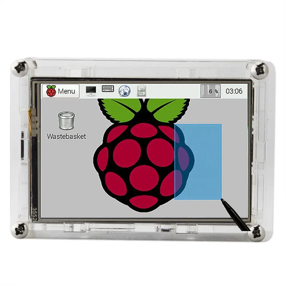 3," дюймовый lcd TFT сенсорный экран дисплей для Raspberry Pi 2/Raspberry Pi 3 Model B доска+ акриловый чехол+ стилус