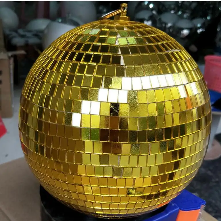Golden 1 шт. Диаметр 10/12/15/20 см зеркальный шар, декоративный шар бар чешское стекло диско шар свадьбы со стеклянными круглыми шарами украшения торта золото/Белый - Цвет: Golden
