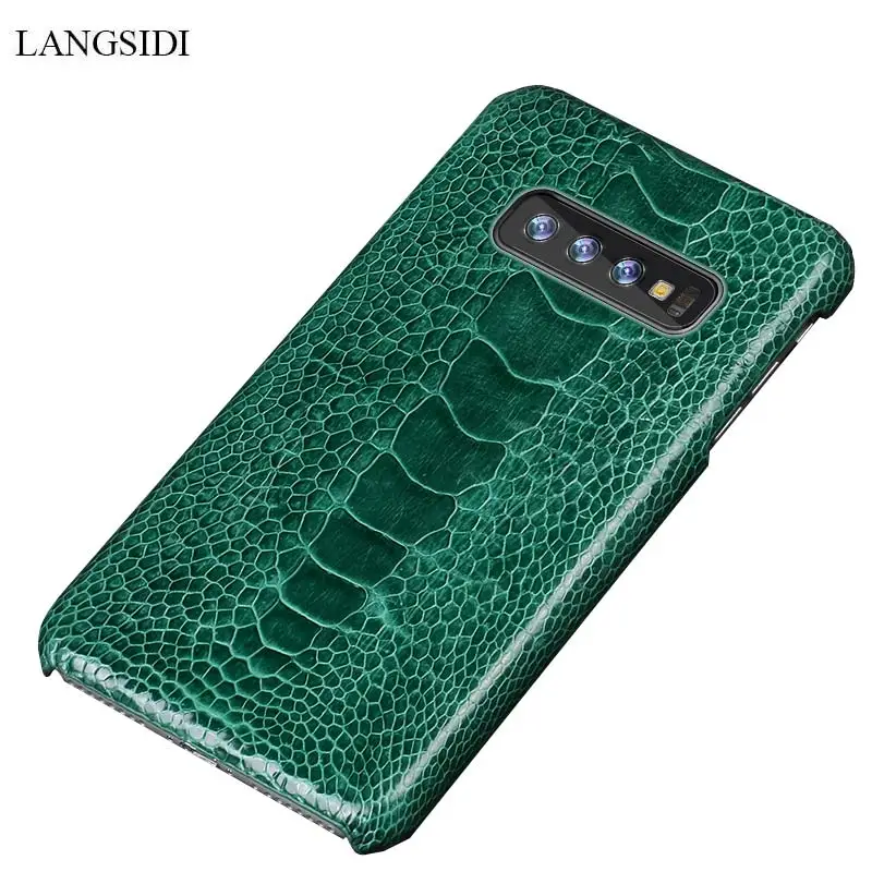 Чехол из натуральной кожи страуса для Samsung Galaxy S10 задняя крышка S20 Ultra s10 plus S8 S9 Plus A50