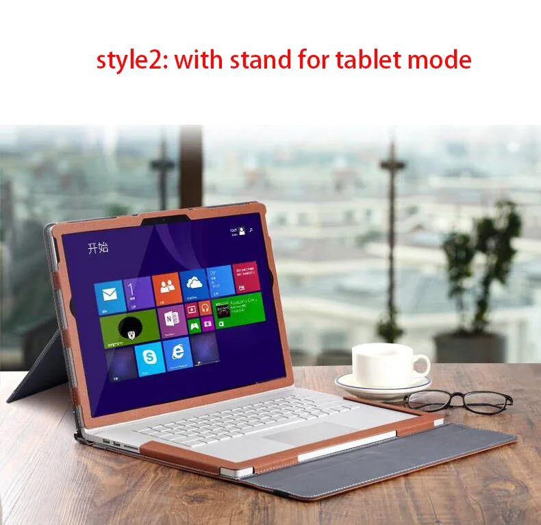Съемный чехол для microsoft Surface Book2 13,5 Book 2 15 дюймов планшет ноутбук чехол-подставка клавиатура пленка для экрана ручка - Цвет: stand brown