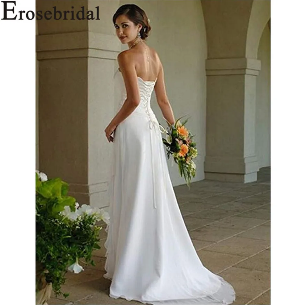 Женское свадебное платье без бретелек Erosebridal простое невесты рукавов