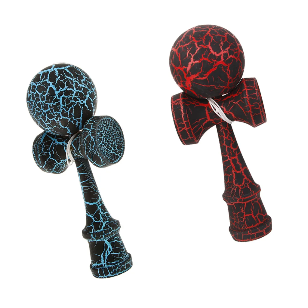 Деревянные игрушки Kendama из 2 предметов с краской в виде трещин профессиональные