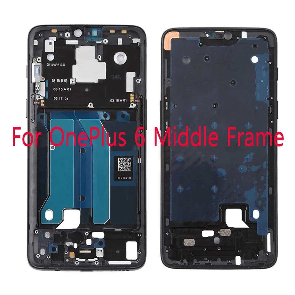 

Матовая черная/яркая черная средняя рамка для One Plus 6 Передняя ЖК-рамка Шасси для Oneplus 6 Запасные Запчасти