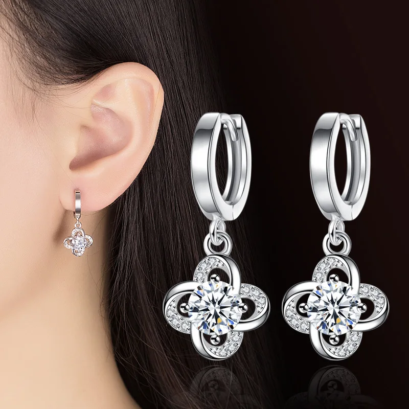 

Серебро 925 пробы, хит продаж, Модный Блестящий Кристалл, цветок розы, женские серьги-гвоздики, женский подарок на день рождения, дешево