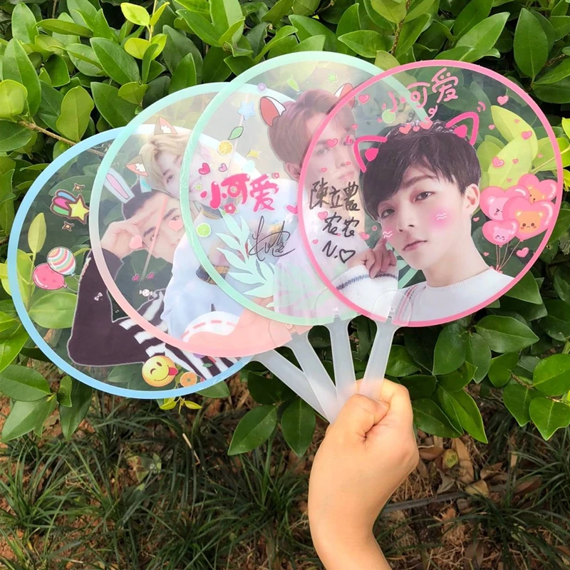 100 шт прозрачный изготовленный на заказ ручной вентилятор для свадебных