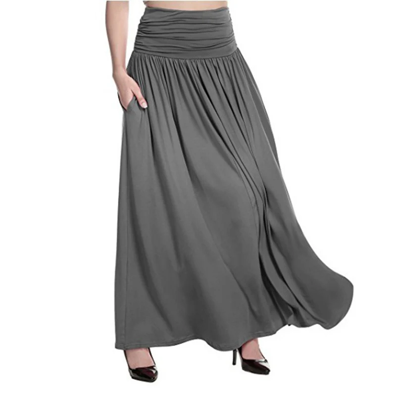 Женская летняя пляжная длинная юбка в стиле бохо плиссированная ретро с высокой