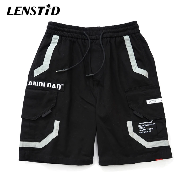 LENSTID цвет блок мульти накладные карманы мешковатые шорты для женщин мужчин хип