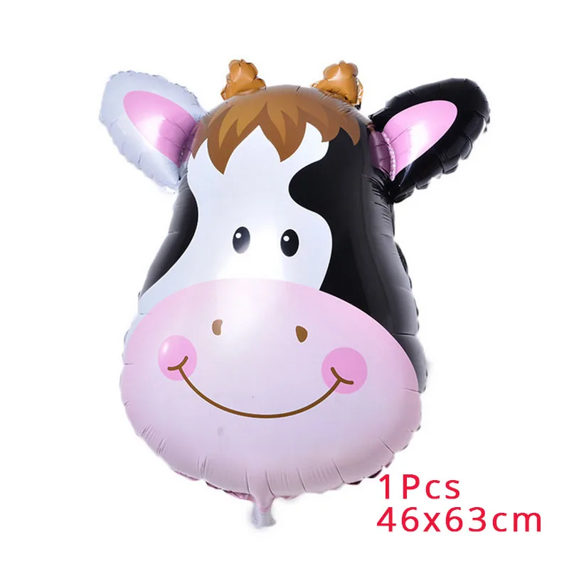 cow Cyuan лев тигр Зебра Обезьяна Животное шарики из фольги разных форм джунгли вечерние сувениры латексные шары Дети сафари день рождения Дикие один шар - Цвет: cow