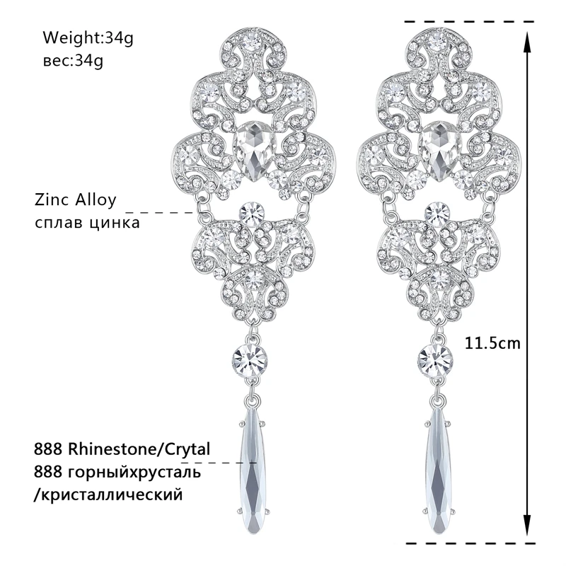 Mecresh Топ кристалл женский серебряный аксессуары Винтажные серьги + расчески
