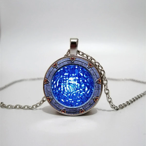 Звездные ворота ожерелье с подвеской стеклянный кабошон фото для женщин и мужчин