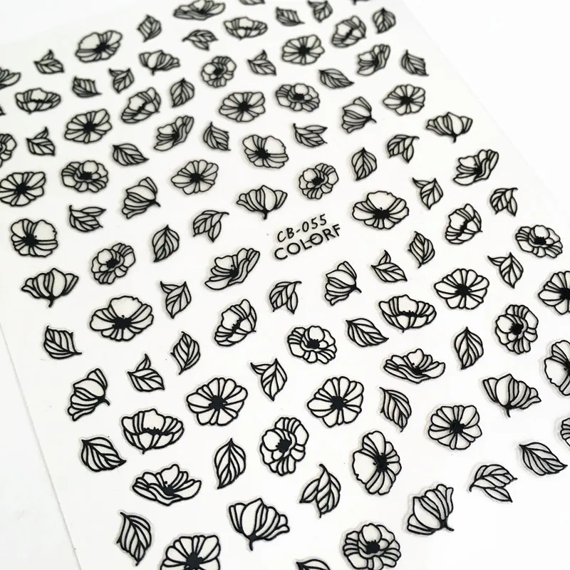 

Newest CB sereis CB-055 flower 3d nail art sticker nail decal stamping export japan
