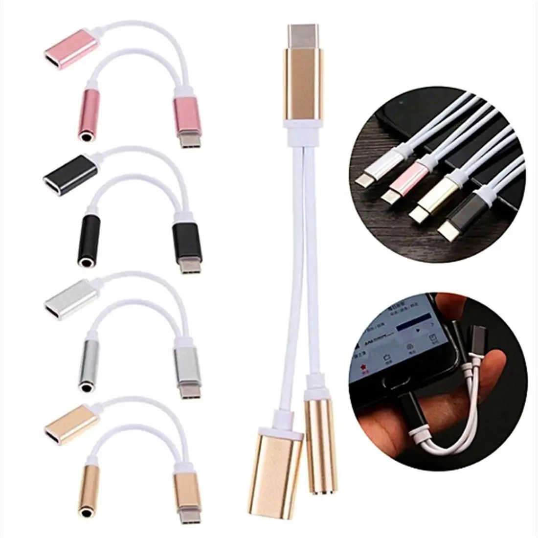 Аудиокабель USB TYPE C для наушников 3 5 мм адаптер 2 в 1 передачи музыки с разъемом типа