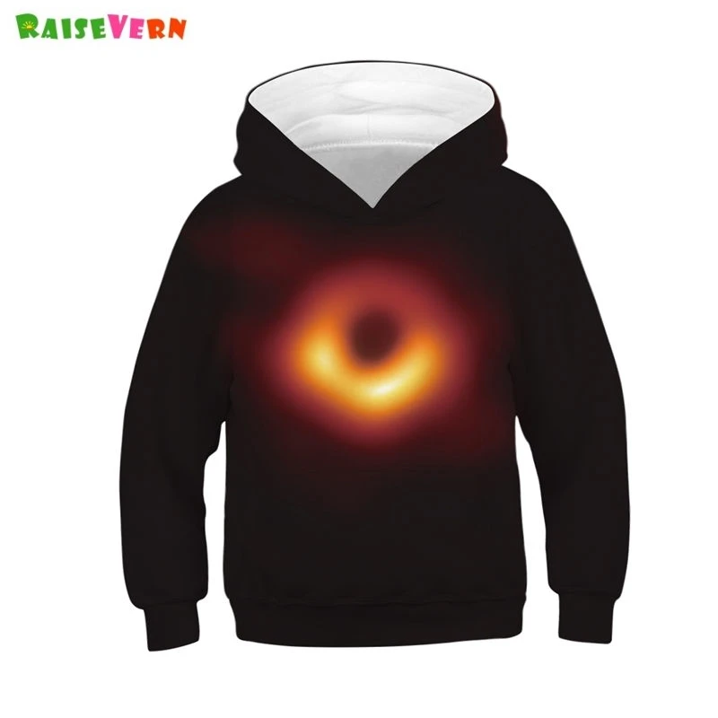 Space Black Hole Print 3D Boys Girls Hoodies Casual Thin Long Sleeve Sweatshirt Hooded Kids Pullover Streetwear 6 8 9 10 Years |
