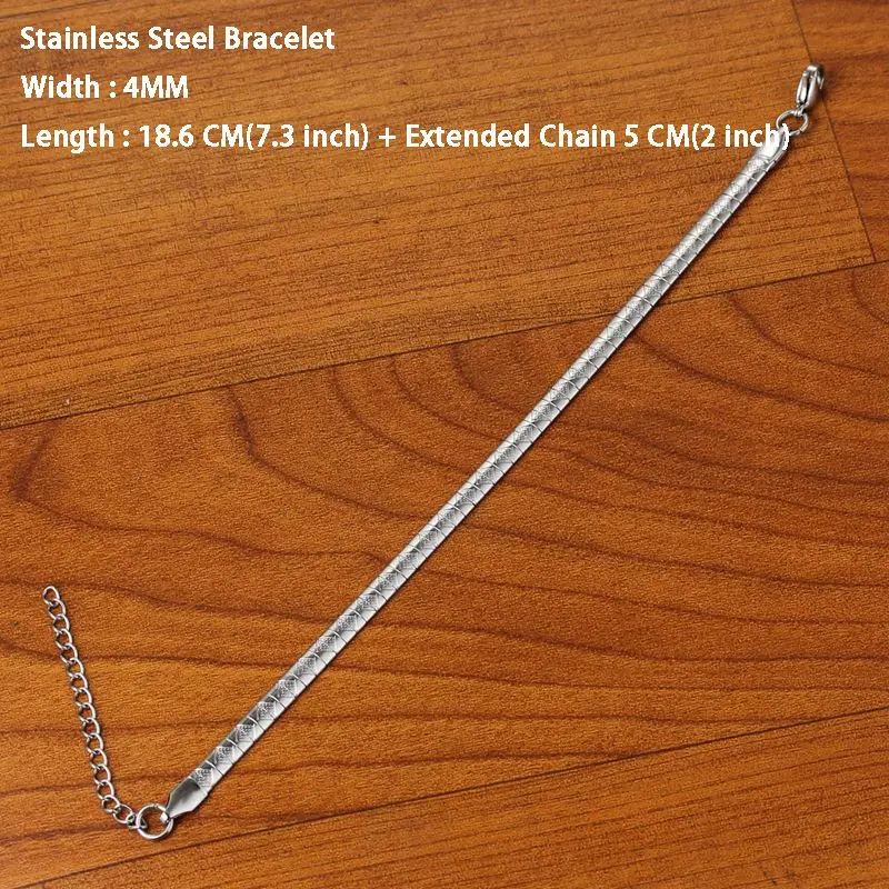 Bracelet Silver 4MM Новая мода, колье из нержавеющей стали, массивное ожерелье, серебряное/золотое ожерелье, Женская цепочка в виде змеи, свадебные украшения - Окраска металла: Bracelet Silver 4MM